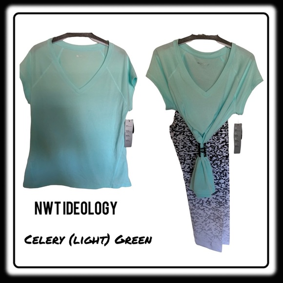 Ideology Tops - NWT Ideology celery green workout shirt. size Large. Stretchy and lightweight!
